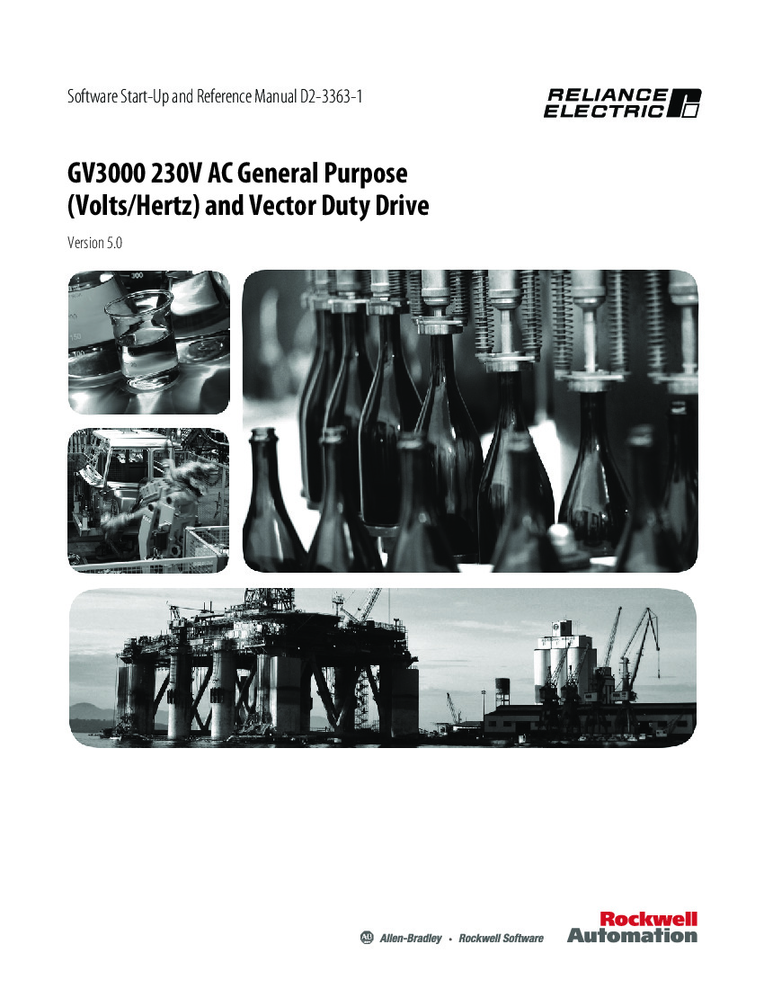 First Page Image of 15v2150 Reliance Electric GV3000 230V AC General Purpose (Volts Hertz) and Vector Duty Drive D2-3363-1.pdf